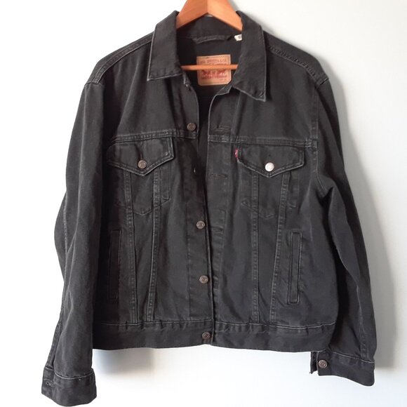 NWOT Levi's Black Denim Jacket XL - Picture 2 of 10